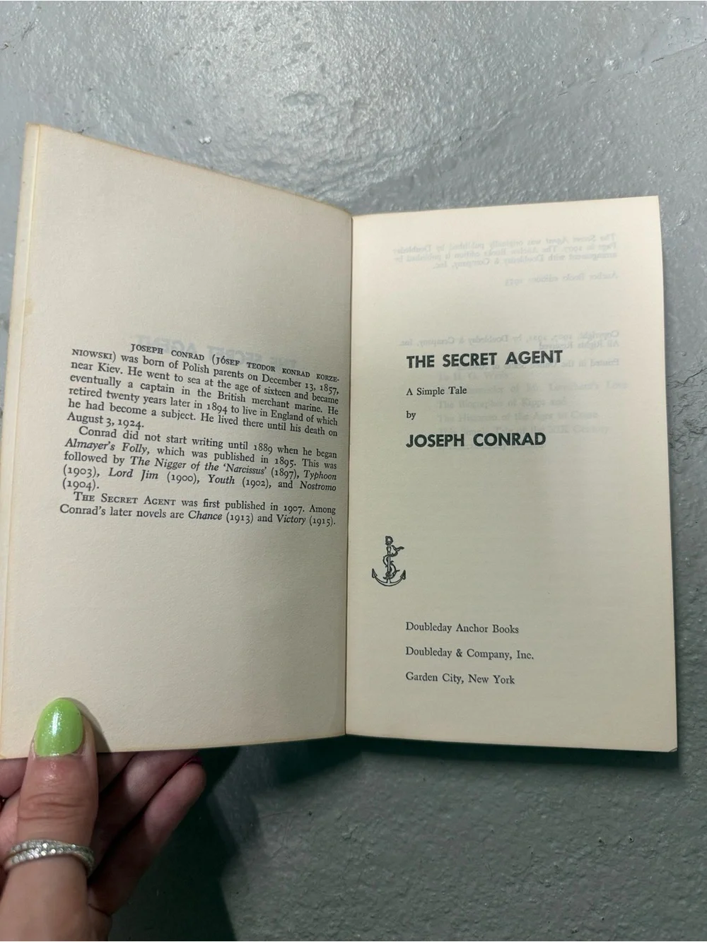 Vintage The Secret Agent Joseph Conrad Doubleday Anchor Paperback Classic Novel